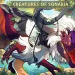 An imposing mythical creature from Creatures of Sonaria with vibrant colors and powerful features.