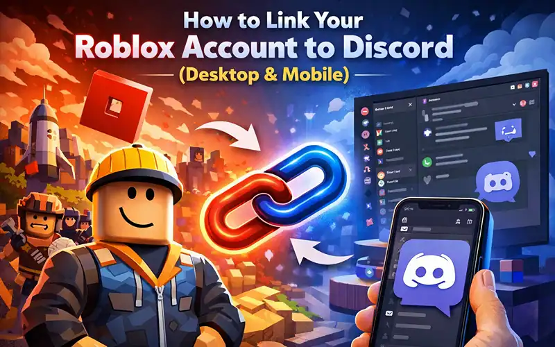 Discord User Settings Connections tab showing Roblox icon