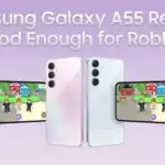 Samsung Galaxy A55 running Roblox on mobile
