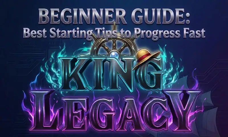 King Legacy beginner guide covering starter fruits, leveling zones, and Dark Leg fighting style for new players