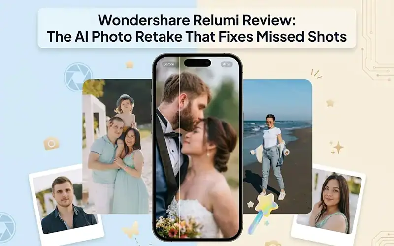Wondershare Relumi app interface showing photo flaw repair feature