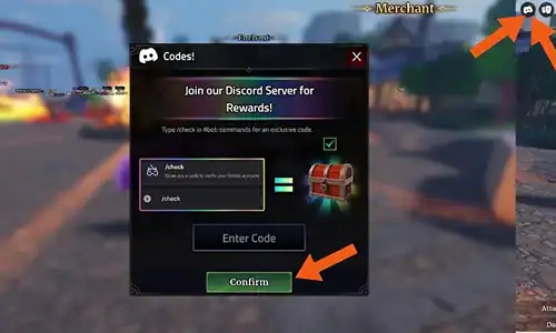 How to redeem Iron Soul Dungeon codes using the Discord icon in Roblox