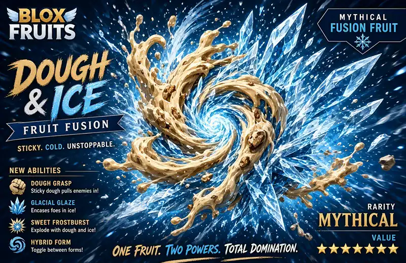 Fruit fusion
The first combo shown is Dough and Ice, a hybrid blending crowd control with stun effects.